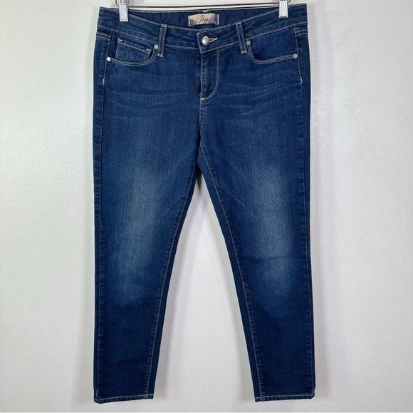 Paige Womens 29 Roxie Capri Ankle Crop Low Rise Dark Wash Skinny Jeans - Picture 2 of 14